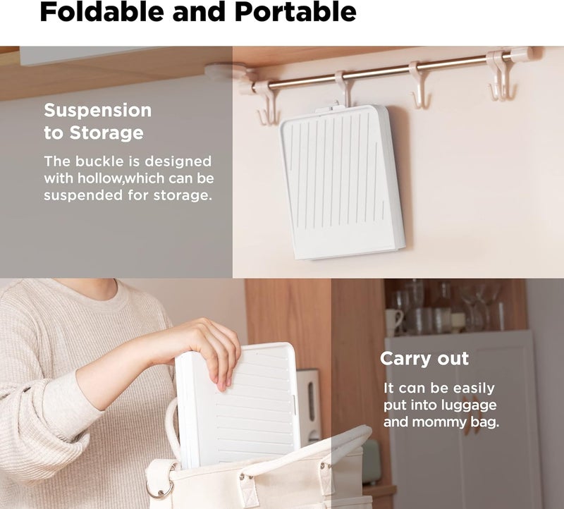 YOTIME Baby Bottle Drying Rack with Drainer, Foldable & Space Saving Drying Rack for Baby Bottles, Nipple and Accessories, White - Image 4